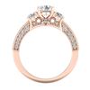 Image 4 : 2.07 CTW VS/SI Diamond Solitaire Art Deco 3 Stone Ring 18K Rose Gold - REF-327X3T - 37017