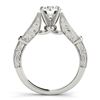 Image 4 : 1.41 CTW Certified VS/SI Diamond Solitaire 2Pc Wedding Set Antique 14K White Gold - REF-396W8F - 314