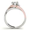 Image 4 : 1.4 CTW Certified VS/SI Diamond 2Pc Set Solitaire Halo 14K White & Rose Gold - REF-239H5A - 31005