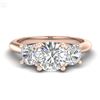 Image 2 : 1.5 CTW VS/SI Diamond Solitaire Art Deco 3 Stone Ring 18K Rose Gold - REF-236M4H - 37314