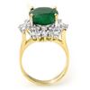 Image 2 : 5.41 CTW Emerald & Diamond Ring 14K Yellow Gold - REF-114F2N - 13274