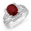 Image 1 : 3.20 CTW Ruby & Diamond Ring 14K White Gold - REF-101K8W - 14257