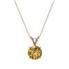 Image 4 : 1.21 CTW Certified Intense Yellow SI Diamond Solitaire Necklace 10K Rose Gold - REF-240N2Y - 36793