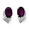 Image 1 : 1.03 CTW Amethyst & Diamond Earrings 18K White Gold - REF-19X5T - 12859
