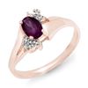 Image 1 : 0.55 CTW Amethyst & Diamond Ring 10K Rose Gold - REF-14M9H - 12532