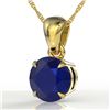 Image 1 : 2 CTW Sapphire Designer Inspired Solitaire Necklace 18K Yellow Gold - REF-24T5M - 22041