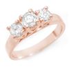 Image 1 : 1.50 CTW Certified VS/SI Diamond 3 Stone Ring 14K Rose Gold - REF-204A4X - 10947