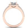 Image 4 : 2 CTW Certified VS/SI Diamond Solitaire Micro Halo Ring 14K Rose Gold - REF-512K2W - 30379