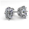Image 1 : 1.0 CTW VS/SI Oval Cut Diamond Stud Solitaire Earrings 18K White Gold - REF-178X2T - 35670
