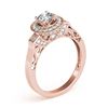 Image 4 : 1.5 CTW Certified VS/SI Diamond Solitaire Halo Ring 18K Rose Gold - REF-394X5T - 27085