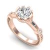 Image 1 : 1.71 CTW VS/SI Diamond Solitaire Art Deco Ring 18K Rose Gold - REF-536X4T - 37062