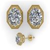 Image 2 : 1.0 CTW VS/SI Oval Cut Diamond Stud Solitaire Earrings 18K Yellow Gold - REF-169W3F - 35959