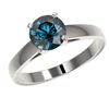 Image 2 : 1.57 CTW Certified Intense Blue SI Diamond Solitaire Engagement Ring 10K White Gold - REF-210W2F - 3