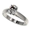 Image 1 : 1.25 CTW Certified VS/SI Quality Oval Diamond Solitaire Ring 10K White Gold - REF-372W3F - 33010