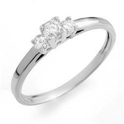 0.33 CTW Certified VS/SI Diamond 3-Stone Ring 14K White Gold - REF-29W3F - 10171