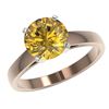 Image 2 : 2.50 CTW Certified Intense Yellow SI Diamond Solitaire Ring 10K Rose Gold - REF-579M2H - 33048
