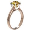 Image 4 : 2.50 CTW Certified Intense Yellow SI Diamond Solitaire Ring 10K Rose Gold - REF-579M2H - 33048