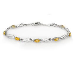 3.02 CTW Yellow Sapphire & Diamond Bracelet 10K White Gold - REF-46T4M - 10840