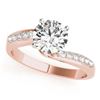 Image 2 : 1.15 CTW Certified VS/SI Diamond Bypass Solitaire Ring 18K Rose Gold - REF-363W5F - 27679