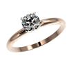 Image 2 : 0.77 CTW Certified H-SI/I Quality Diamond Solitaire Engagement Ring 10K Rose Gold - REF-118M2H - 363