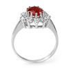 Image 2 : 1.22 CTW Ruby & Diamond Ring 18K White Gold - REF-43A3X - 12513