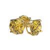 Image 4 : 1.08 CTW Certified Intense Yellow SI Diamond Solitaire Stud Earrings 10K Yellow Gold - REF-116Y3K - 