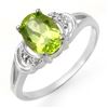 Image 1 : 1.55 CTW Peridot & Diamond Ring 14K White Gold - REF-20Y2K - 13464