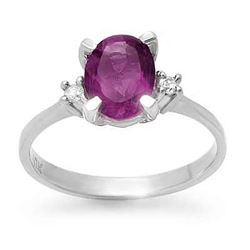 1.53 CTW Amethyst & Diamond Ring 10K Yellow Gold - REF-22F2N - 13336