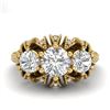 Image 2 : 2.26 CTW VS/SI Diamond Solitaire Art Deco 3 Stone Ring 18K Yellow Gold - REF-345H5A - 37003