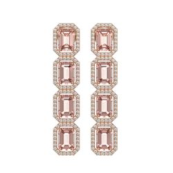 10.73 CTW Morganite & Diamond Halo Earrings 10K Rose Gold - REF-272A5X - 41439