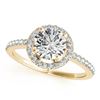 Image 2 : 0.9 CTW Certified VS/SI Diamond Solitaire Halo Ring 18K Yellow Gold - REF-132H4A - 26813