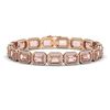 Image 1 : 22.81 CTW Morganite & Diamond Halo Bracelet 10K Rose Gold - REF-569Y6K - 41391