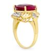 Image 2 : 6.70 CTW Ruby & Diamond Ring 10K Yellow Gold - REF-89M3H - 12724