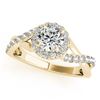 Image 2 : 1.1 CTW Certified VS/SI Diamond 2Pc Wedding Set Solitaire Halo 14K Yellow Gold - REF-142W2F - 31063