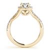 Image 4 : 1.1 CTW Certified VS/SI Diamond 2Pc Wedding Set Solitaire Halo 14K Yellow Gold - REF-142W2F - 31063