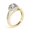 Image 4 : 1.4 CTW Certified VS/SI Diamond Solitaire Halo Ring 18K Yellow Gold - REF-225H6A - 27005