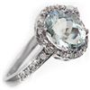 Image 2 : 2.15 CTW Aquamarine & Diamond Ring 14K White Gold - REF-46W4F - 10839