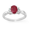 Image 1 : 1.35 CTW Ruby & Diamond Ring 18K White Gold - REF-32M2H - 14122