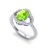 Image 2 : 1.75 CTW Peridot & Micro Pave VS/SI Diamond Ring 10K White Gold - REF-35W8F - 20988