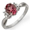 Image 1 : 1.06 CTW Pink Tourmaline & Diamond Ring 18K White Gold - REF-38W4F - 11221