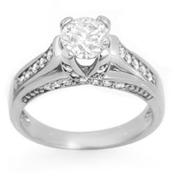 1.25 CTW Certified VS/SI Diamond Ring 18K White Gold - REF-209K3W - 11600