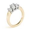 Image 4 : 1 CTW Certified VS/SI Diamond 3 Stone Solitaire Ring 18K Yellow Gold - REF-170A2X - 28067