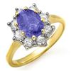 Image 1 : 2.75 CTW Tanzanite & Diamond Ring 14K Yellow Gold - REF-86W4F - 13423