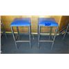 Image 1 : Qty 2 Metal-Frame Bar Stools (30" H), Padded Square Seats 16" x 16"