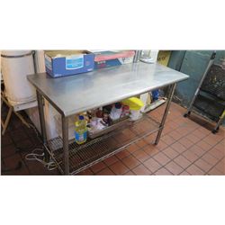 Stainless Steel Utility Table w/Wire Undershelf, 36  X 24 