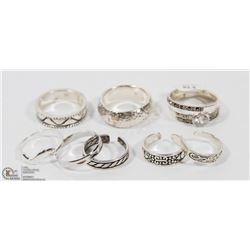 1) LOT OF 7 STERLING SILVER RINGS