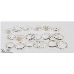 4) LOT OF 20 ST. SILVER CZ & MARCASCITE RINGS