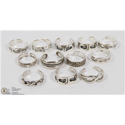 5) LOT OF 12 STERLING SILVER TOE RINGS
