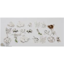 10) LOT OF 28 STERLING SILVER PENDANTS
