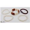 Image 1 : 11) LOT OF 5 GEMSTONE BRACELETS